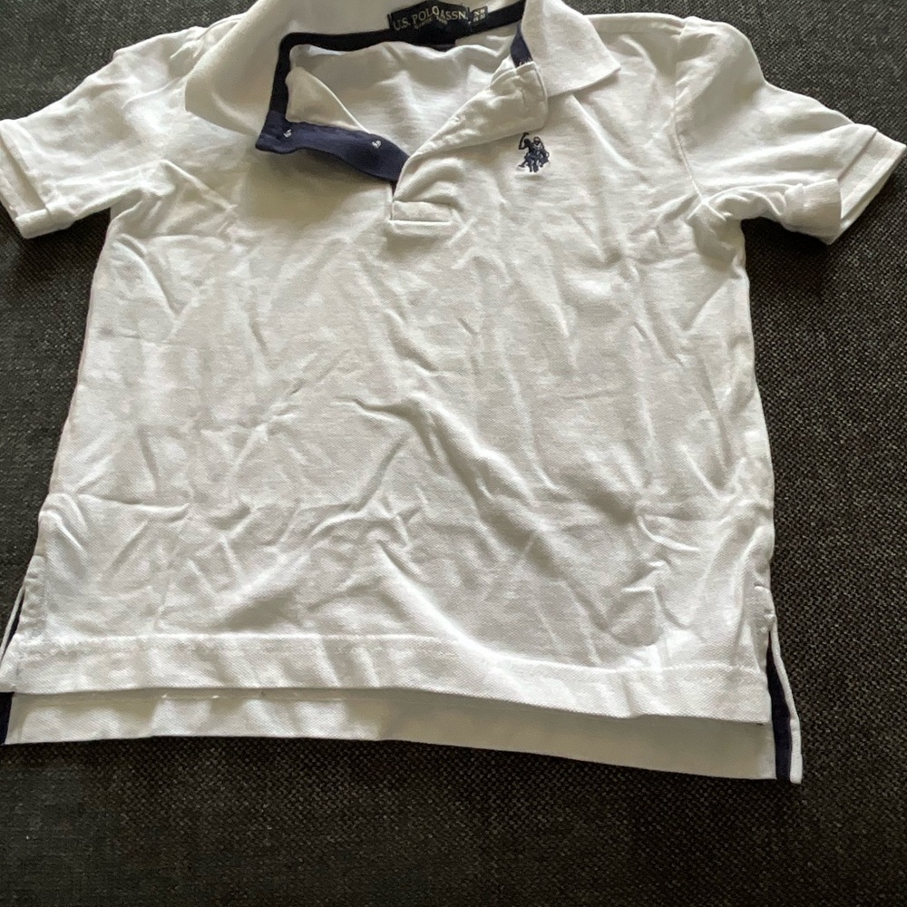 U.S. Polo Assn. White and Navy Kids Polo Shirt
